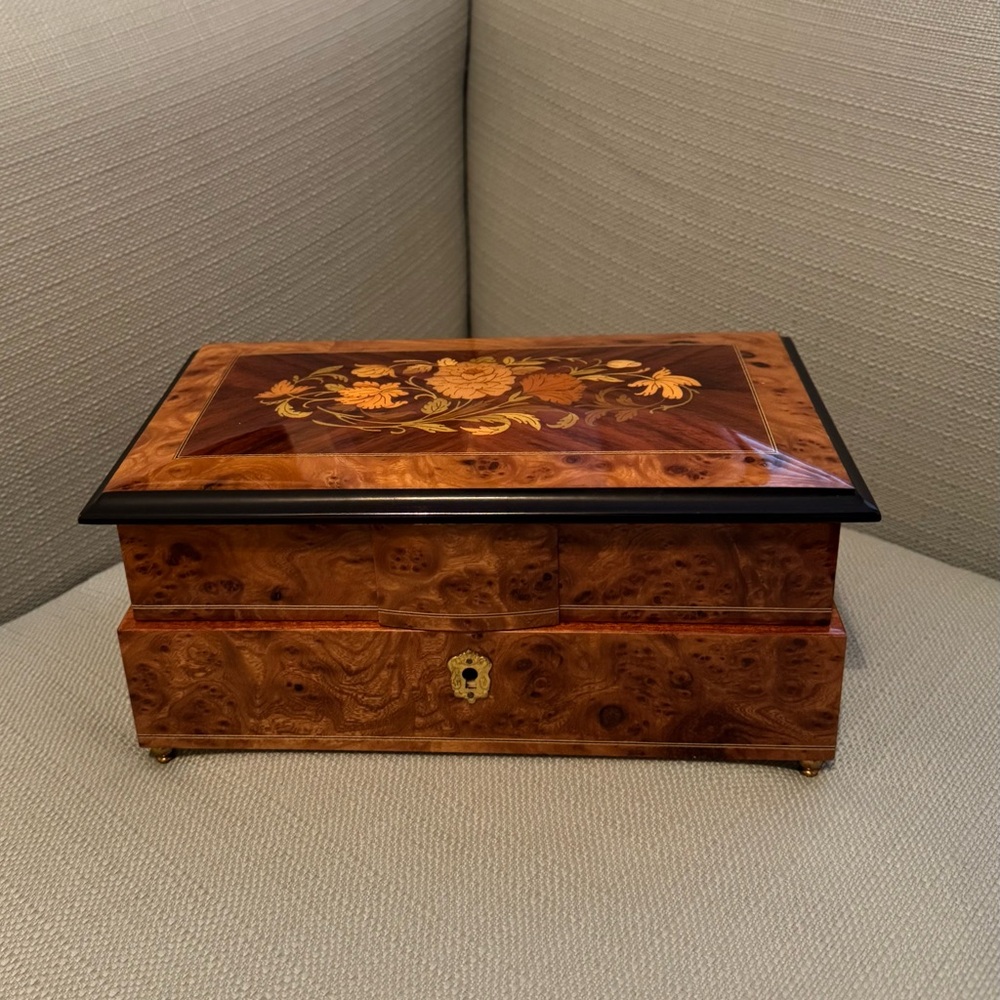 Reuge Music & Inlay Jewelry Box Original Handmade Piece